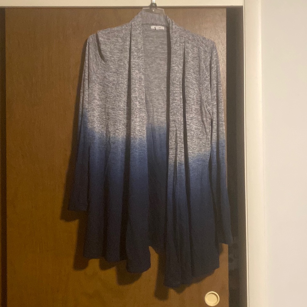 Blue to gray ombré cardigan